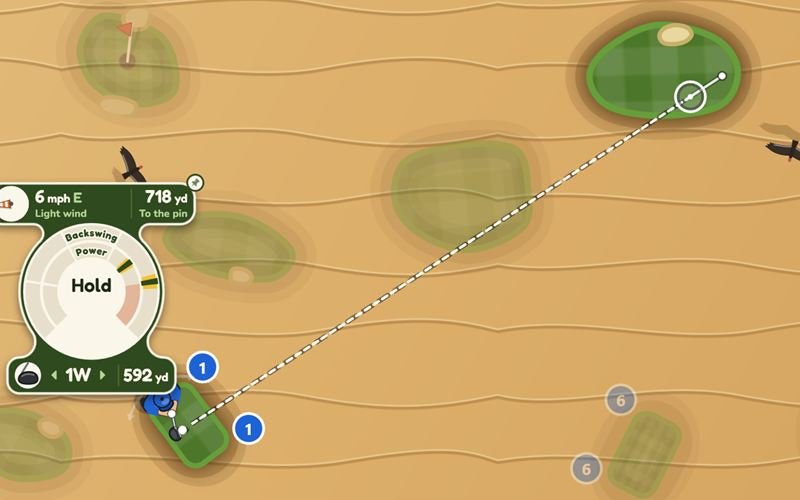 A hole on the Desert backdrop, with the swing console