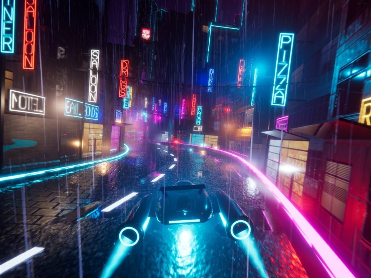 Neon Rain - a hover racer on a rain-soaked neon street