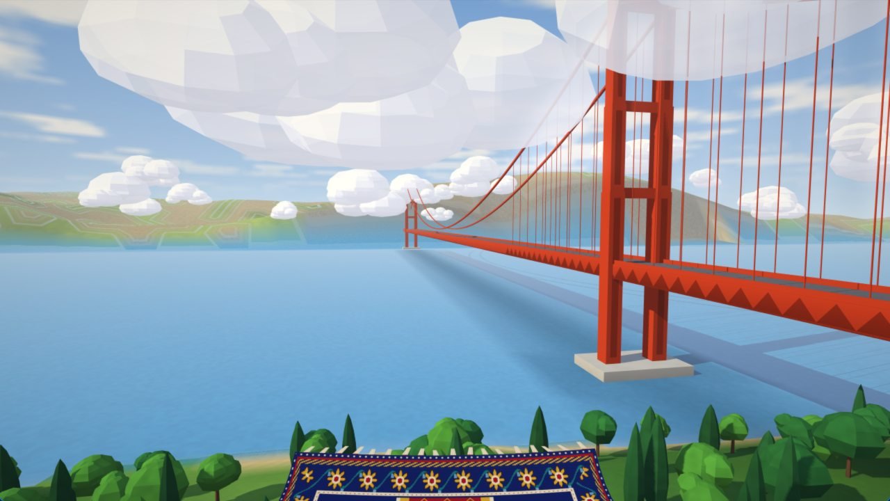 The Golden Gate Bridge over San Francisco Bay, under banks of cloud