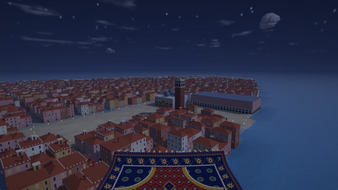Venice by moonlight: St Mark's Square, the Campanile and the basilica's domes